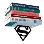 DREAMLINEN Floating,Invisible and Hanging (4 Unique Designs) Metal Bookshelf for Kids and Adults, Bookshelf for Home, Office, Children Room, Wall Decor, Black (Superman)