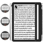 NZQXJXZ Large 5X Magnifying Glass for Reading, Full Book Page Magnifier with 42 Ultra-Bright Dimmable LEDs Light, Handheld Magnifier to Relieve Eye, Perfect for Low Eyesight People and Seniors