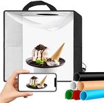 EMART Photography Light Box 40x40cm, 144 LED beads, 6-color PVC Waterproof Background, Foldable and Adjustable Portable Shooting Studio Lightbox