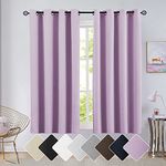 Vangao Lilac Curtain 63 Inches Length for Living Room Bedroom Room Darkening Window Treatment Panel Triple Weave Moderate Blackout Drape Grommet Top 2 Panel