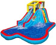 Banzai Slide 'N' Soak Water Slide, Heavy Duty Inflatable Backyard Water Park with Waterslide, Climbing Wall and Sprinklers, for Ages 5-12, Multicolor