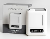 BREEZOME Smart Ultrasonic Humidifier and Aroma Difuser, 4L Cool Mist Top Filling Humidifiers for Home & Bedroom, 360° Nozzle Auto Shut-Off with Timer,LED Display, Remote Control (White, 4 Liter Smart)