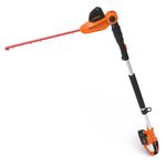 GARCARE Pole Hedge Trimmer Cordless-Hedge Clippers 20V 4.0Ah Li-ion Battery Electric Bush Trimmer 18" Cutting Blade, 16mm Cutting Space with Extension Pole