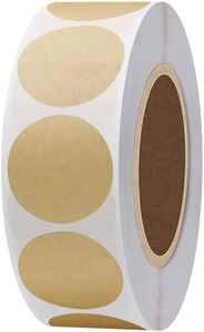 Hybsk 1 inch Round Color Coding Dot Labels Envelope Seals Writable Light Kraft 1000 Stickers Per Roll (Kraft)