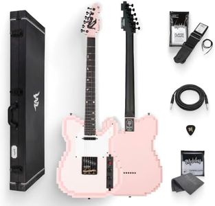 Mojolnir 8-Bit Stage-T Pixel Electric Guitar, Original Inspired Design, Semi-Hollow Lightweight Build, Custom MTL-50 Alnico Pickups, Brass Compensated Bridge, Premium Hardshell Case Included