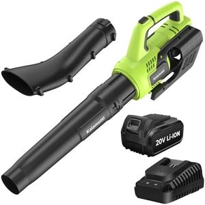 2024 Leaf Blower Vacuum Cordless, 20 V Electric Leaf Blower with 4000mAH Battery, 2 Speed Mode 580CFM 141MPH Lightweight Leaf Blower for Lawn Care, Patio Cleaning, Blowing Leaves and Dust, Snow