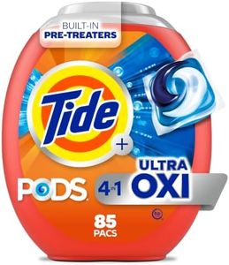 Tide 4-in-1 Ultra Oxi PODS Laundry Detergent Pacs, 85 Count, HE Compatible, Built in Pre-treater for Stains