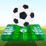 Cykapu 2Pc Football Poppet Fidget Toy Set, Silicone Green Fidget Popper - Black & White Football Fidget, Pop Bubble Fidget Toy Pack for Kids & Adults Stress Relief ADHD, Anxiety