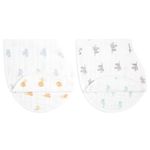 aden + anais Burpy Baby Bib - Animal Kingdom, 2 Pack | 100% Cotton Muslin, 4 Layer Burping Cloth, Feeding & Dribble | Super Soft & Absorbent Burp Rag Newborn Essentials for Boy & Girl | Neutral Colour