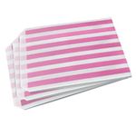 Sabco - 100 Pink Sweet Candy Striped Paper Bags 5 x 7" for Confectionary Party Favour Pick n Mix Wedding Sweets Gift Bag (100, 5 x 7")