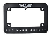 LP Frameworks The Dark Knight 3D Raised License Plate Frame | 1 Pack Motorcycle License Plate Cover | Universal US Motorcycle Black License Plate Holder | Auto Accessories (Motorcycle) (Chrome)