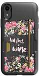 Smartish - But First, Wine - iPhone XR Wallet Case - Wallet Slayer Vol 2 [Slim + Protective Kickstand] Credit Card Holder - Fits iPhone XR