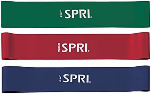 SPRI Mini Loop Bands Kit, Set of 3 - Light, Medium, Heavy Resistance Bands for Lower Body Workouts, Toning Muscles, and Exercise