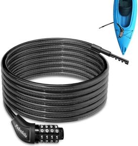 Febabilo Long Cable Lock, Extra Long Straight Bike Lock (5ft to 25ft) with Resettable Combination, Kayak Locks, Unique Thin end Cable Locks Suitable Kayak, Scooter, Paddle Boards, Canoe, Jet Ski