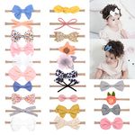 24pcs Baby Headbands Baby Girls Hair Bows Headbands Soft Nylon Flower Hairbands Elastic Hair Accessories for Newborns Infants Toddlers and Kids