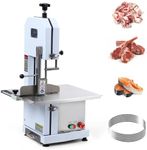 GarveeTech Electric Bone Saw Machine, 1100W Meat Saw for Butchering, 0.39～6.6 Inches Cutting Thickness with 6 Saw Blades, Meat Bandsaw Butchering with Workbench Width of 20.86 x 17.52 Inches