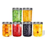 16 oz Wide Mouth Mason Jars, 6 Pack Canning Jars with Lids Salad Jars Glass Jars for Pickling Canning Home Decor Overnight Oats Fruit Preserves Jam Jelly Food Storage DIY Projects