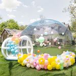 Inflatable Clear House Bubble Tent Outdoor Waterproof Dome Camping Cabin Commercial Grade PVC Bubble House with Blower&Pump,10FT Dia Bubble 6FT Tunnel for Family Camping,Backyard Party,Stargazing