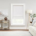 Eclipse Drew Roman Shades for Windows, Cordless 100% Blackout Shades, 23 in Wide x 64 in Long, Noise Reducing, Energy Efficient and Textured Solid Window Shades for Living Room, Bedroom, White