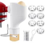 Gourmet Pasta Maker Attachment for KitchenAid Stand Mixers, Pasta Press Attachment for Kitchen aid Mixer with 7 Interchangeable Plates (Update)