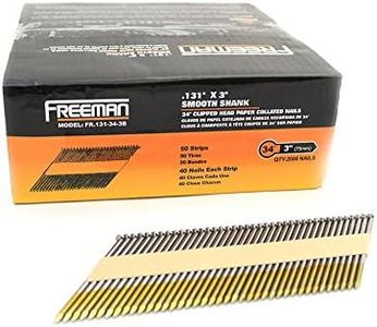 Freeman FR.131-34-3B 34 Degree .131" x 3" Paper Collated Brite Finish Smooth Shank Clipped Head Framing Nails (2000 Count)