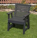 ECOMMERSIFY INC Black-Poly Lumber ROLL Back Poly Resin 2 FEET Patio Garden Chair Heavy Duty Everlasting PolyTuf HDPE - Made in USA - Amish Crafted