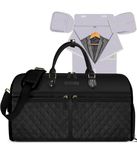 House of Quirk 2-in-1 Convertible Garment Duffle Bag – Travel Weekender with Shoe Compartment & Shoulder Strap for Men & Women (Black)