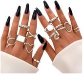 FAXHION 12PCS Silver Stackable Ring