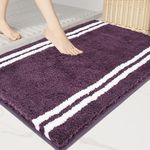 PURRUGS Non-Slip Bathroom Rug 24" x 36" - Super Absorbent & Quick Dry Shaggy Microfiber Bath Mat, Machine Washable Plush Throw Rug for Bathtub, Shower and Sink, Purple