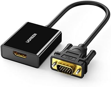 UGREEN HDMI to VGA, HDMI to VGA Adapter Connector(Female to Male) with 3.5mm Audio Jack Compatible with Monitor, PC, Xbox, TV Stick, Raspberry Pi, Nintendo Switch, Roku, Computer, Laptop