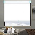 MING CHEN Motorized Roller Shades with Remote Rechargeable Automatic Blackout Window Blinds Compatible with Alexa Google for Home Office (White, 72" W x 72" H)