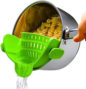 Kitchen Gizmo Snap N Strain Pot Strainer and Pasta Strainer - Adjustable Silicone Clip On Strainer for Pots, Pans, and Bowls - Lime Green