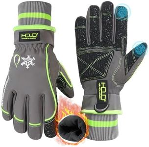 HANDLANDY Waterproof Insulated Work Gloves, 3M Thinsulate Thermal Winter Gloves for Men Women Touch Screen, Warm Ski Snowboard Cold Weather Gloves (Green-Men Size, Medium)