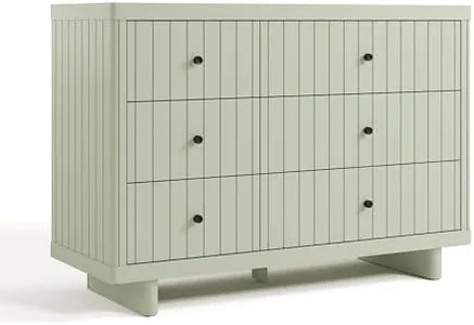 Storkcraft Kyoto 6 Drawer Dresser (Sage) - GREENGUARD Gold Certified, Nursery & Kids' Bedroom, Safety Interlocking Drawer System, & Easy Assembly with Pre-Installed Tracks