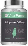 L-Lysine 500mg For Cats By VitaPaws™ | 90 Sprinkle Capsules | Popularly Chosen For Feline Immunity | Manufactured in the UK