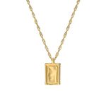 AMDXD Women's Necklace, Stainless Steel Geometric Irregular Pendant Singapore Chain, Women's Gold Chain, 45 cm, Without cubic zirconia