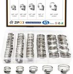 ZIPCCI Hose Clamp Assortment, 45 Pack Stainless Steel Hose Clamps Kit Worm Gear Fuel Line Pipe Clamps (1/4 in to 1-1/8 in)