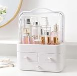 YunNasi Makeup Organiser Storage, Cosmetic Organiser, Skincare Organiser, Dressing Table Organiser Dustproof Waterproof (White)