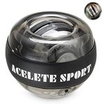 ACELETE Auto-Start 2.0 Gyro Ball Wrist Exerciser Gyroscope Ball Forearm Strengthener for Stronger Wrist Bones and Muscle (Black)