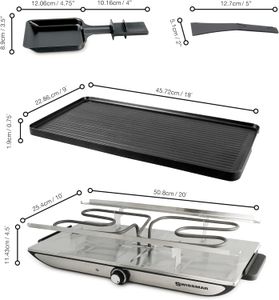 Swissmar Geneva 8-Person Raclette Grill – Non-Stick Party Grill