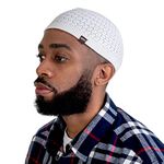 Candid Signature Apparel Skull Caps for Men & Women with Zigzag Knit | 100% Breathable Cotton Beanie Kufi Skully Caps, White (Zigzag), One Size