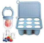 WeSweet Silicone Baby Fruit Food Feeder & Baby Food Freezer Tray Set, Milk Popsicle Molds for Baby Teething Relief, Baby Food Pacifier Feeder for Self Feeding, Include 3 Sizes Food Pouch