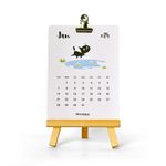 Monstera Store Pets Desk Calendar 2024 - Charming Cat and Dog Illustrations, 6-Inch Easel, Stylish Minimalist Design, Cute Illustrations of 6 Dogs and 6 Cats, Perfect for Pet Enthusiasts.