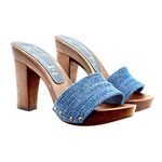 Clogs with band in blue Denim jeans heel 10 - Made in Italy - MY810 DENIM (7 US, Denim)