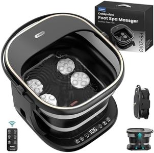 Puboo Collapsible Foot Spa Bath with Heat, Remote & Timer, 16 Massage Balls, Support Rods – Heated Pedicure Soaking Tub for Stress Relief,Great Father's Day Gift for Dad