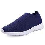 Kraasa Men's Slip on Walking Shoes Ultra Light Breathable Non Slip Running Shoes Casual Fashion Sneakers Mesh Workout Sports Navy UK 9