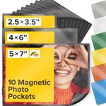 X-bet MAGNET - Magnetic Picture Frames for Refrigerator, Black, Holds 2.5x3.5 inches photo, 10 pack, premium magnetic photo frame