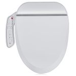 ZMJH ZMA102 Bidet Toilet Seat, Elongated Smart Unlimited Warm Water, Vortex Wash, Electronic Heated, Warm Air Dryer, Rear and Front Wash, LED Light, Need Electricity, White, (Elongated)