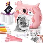 Wembley Camera for Kids with Print | Digital Instant Camera, Unicorn Design, Video Recorder, Photo Filters, 4GB SD Card, Print Paper Rolls, Shoulder Strap for Kids 3-10 Years