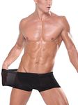 Men's Sexy Low Rise Ice Silk Boxer Briefs Underwear Smooth Super Thin Breathable Basic - Black Size M